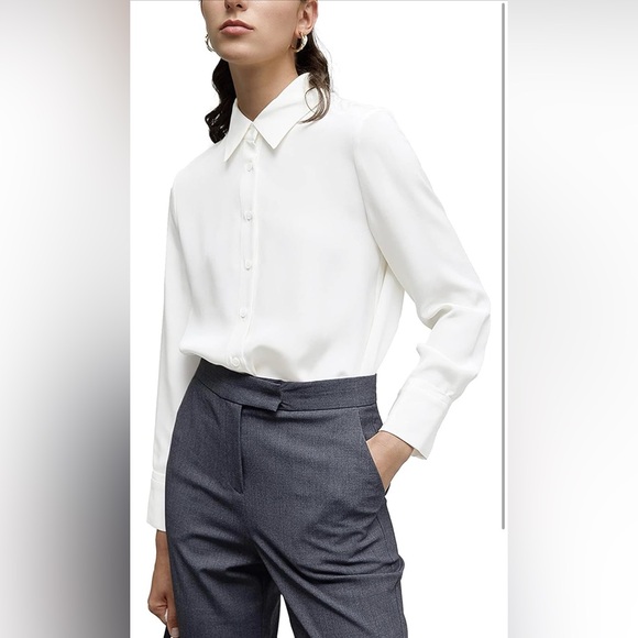 Yamanman Tops - Chic White Women's Button-Down Shirt